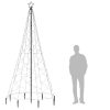 Christmas Tree with Metal Post LEDs – 300×100 cm, Blue