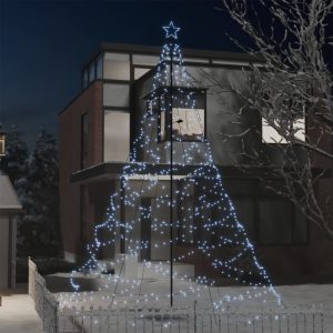 Christmas Tree with Metal Post LEDs – 500×160 cm, Cold White