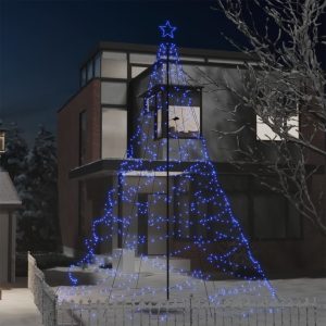 Christmas Tree with Metal Post LEDs – 500×160 cm, Blue