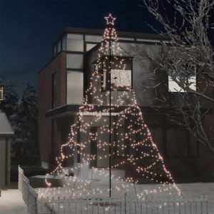 Christmas Tree with Metal Post LEDs – 800×230 cm, Warm White