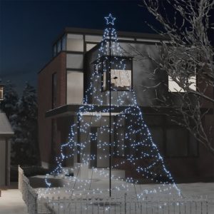 Christmas Tree with Metal Post LEDs – 800×230 cm, Cold White