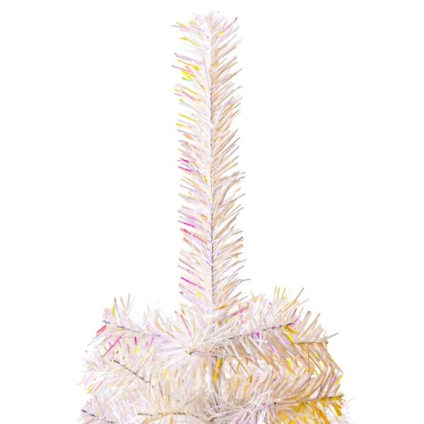 Artificial Christmas Tree with Iridescent Tips PVC – 120×65 cm, White