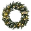 Christmas Wreath with LED Lights Green PVC – 45×45 cm