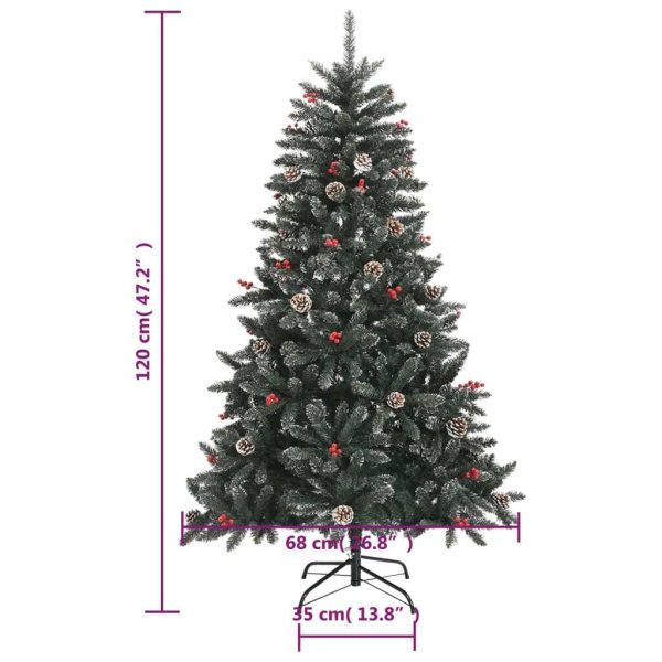 Artificial Christmas Tree with Stand Green PVC – 120×68 cm