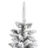 Artificial Slim Christmas Tree with Flocked Snow PVC&PE – 120×48 cm