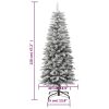 Artificial Slim Christmas Tree with Flocked Snow PVC&PE – 120×48 cm