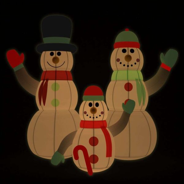 Inflatable Snowman Family with LEDs – 360 cm