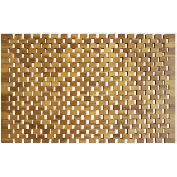 Bath Mat Acacia Wood 80×50 cm Mosaic