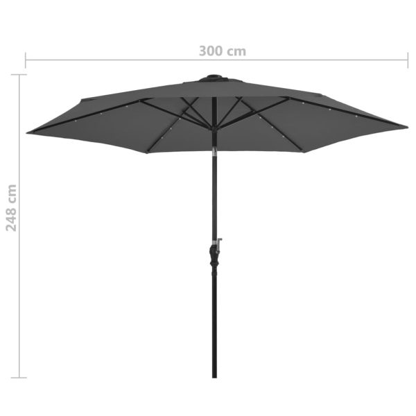 LED Cantilever Umbrella 3 m – Anthracite