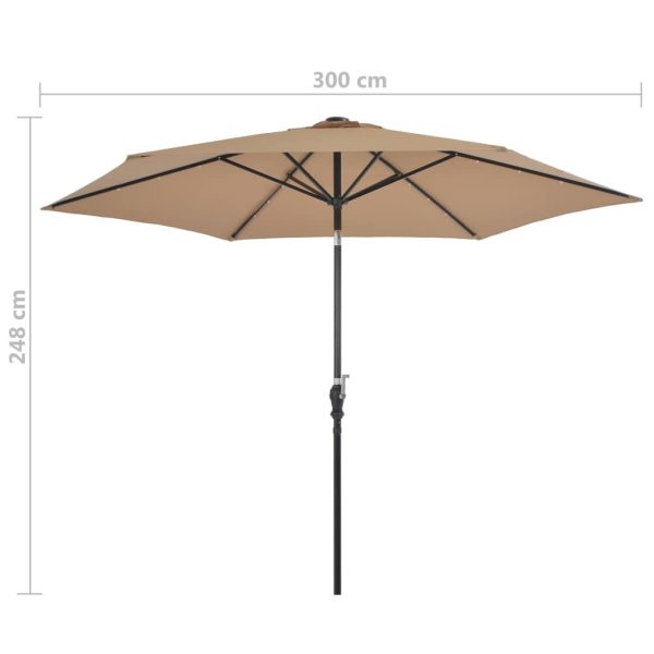 LED Cantilever Umbrella 3 m – Taupe