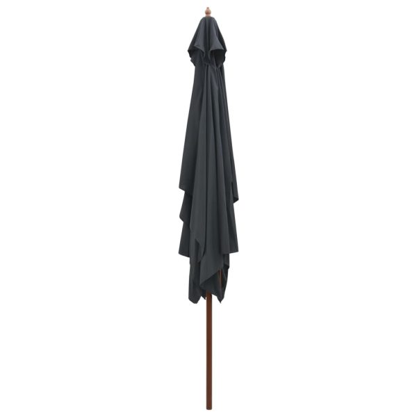 Parasol 200×300 cm Wooden Pole – Anthracite