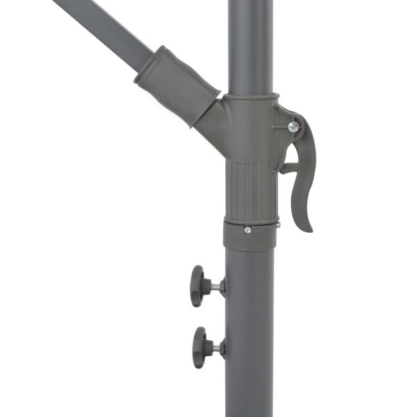 Hanging Parasol with LED Lighting Metal Pole – 300 cm, Anthracite