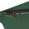 Hanging Parasol with LED Lighting Metal Pole – 350 cm, Green