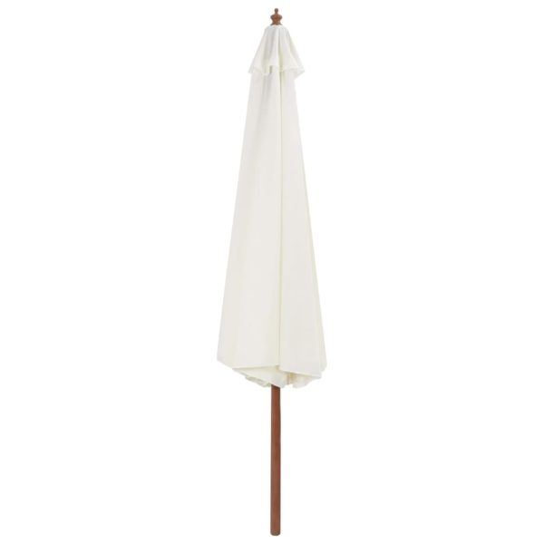 Outdoor Parasol with Wooden Pole 350 cm – Sand White