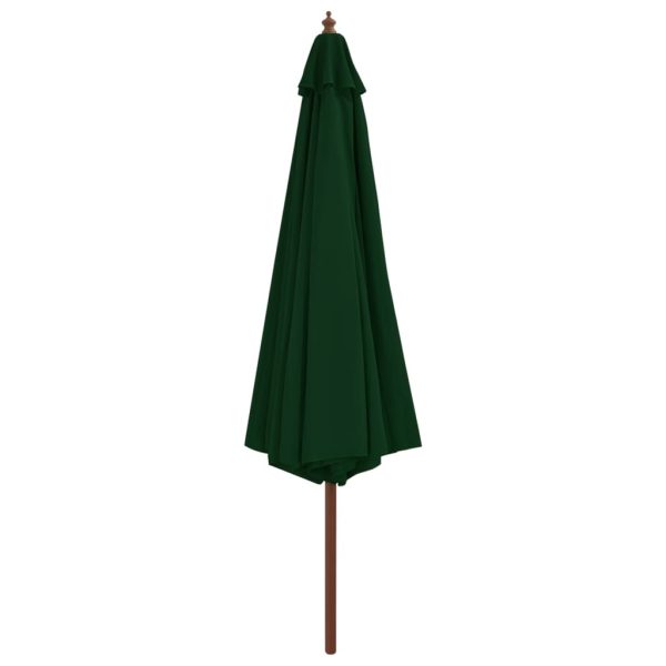 Outdoor Parasol with Wooden Pole 350 cm – Green