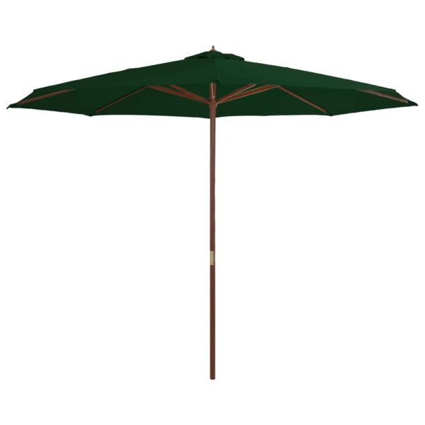 Outdoor Parasol with Wooden Pole 350 cm – Green