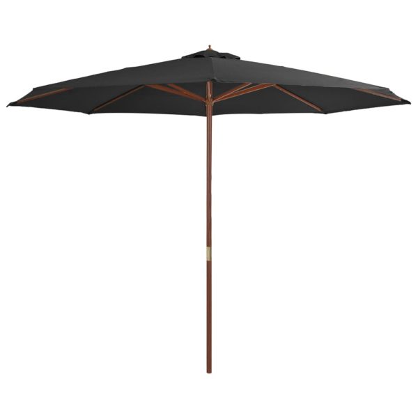 Outdoor Parasol with Wooden Pole 350 cm – Anthracite
