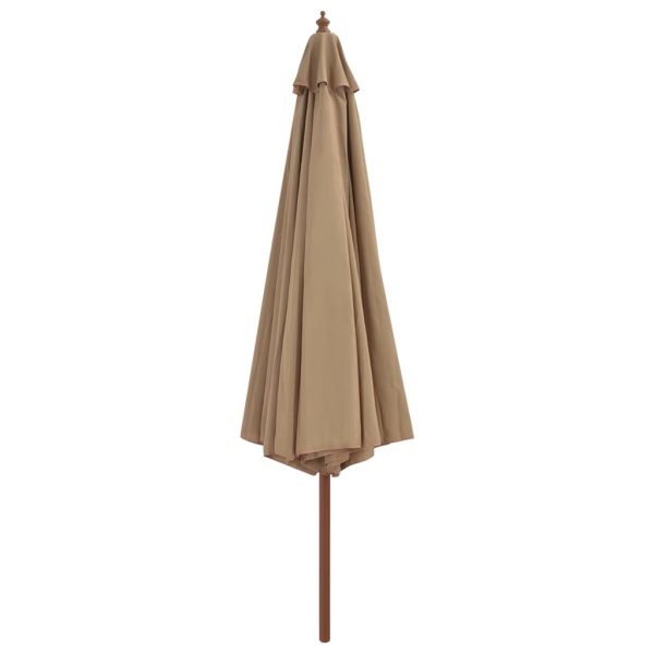 Outdoor Parasol with Wooden Pole 350 cm – Taupe