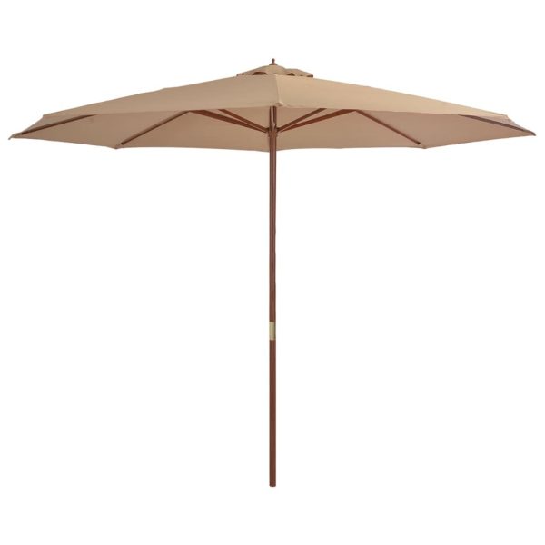 Outdoor Parasol with Wooden Pole 350 cm – Taupe