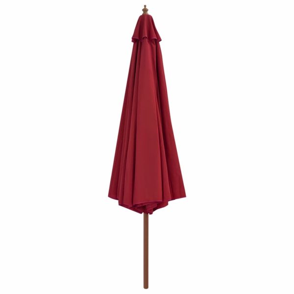Outdoor Parasol with Wooden Pole 350 cm – Burgundy