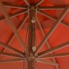 Outdoor Parasol with Wooden Pole 350 cm – Terracotta