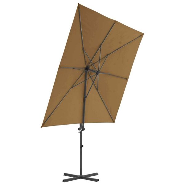 Cantilever Umbrella with Steel Pole – 250×250 cm, Taupe