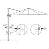 Cantilever Umbrella with Steel Pole – 300×255 cm, Sand