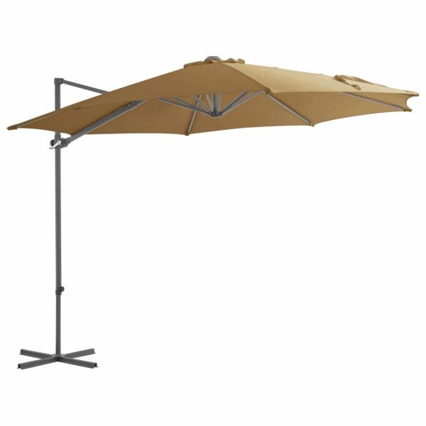Cantilever Umbrella with Steel Pole – 300×255 cm, Taupe