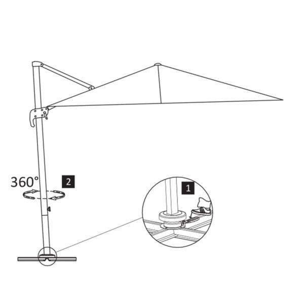 Cantilever Umbrella with Aluminium Pole – 300×300 cm, Sand