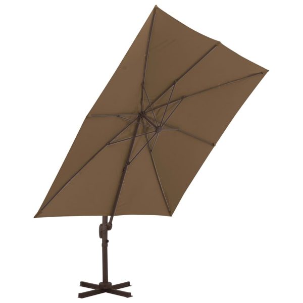 Cantilever Umbrella with Aluminium Pole – 300×300 cm, Taupe