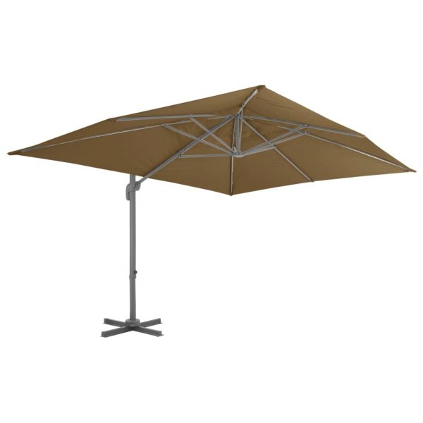 Cantilever Umbrella with Aluminium Pole – 400×300 cm, Taupe