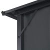 Gazebo with Curtain Aluminium Black – 3×3 m