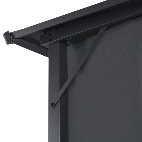 Gazebo with Curtain Aluminium Black – 3×3 m