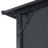Gazebo with Curtain Aluminium Black – 4×3 m