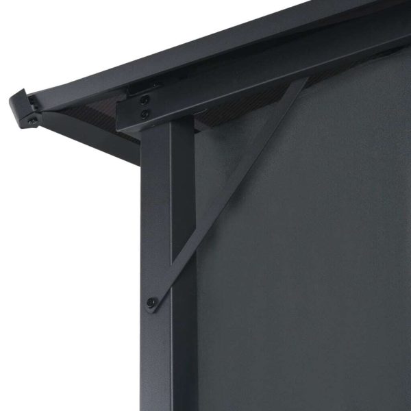 Gazebo with Curtain Aluminium Black – 4×3 m