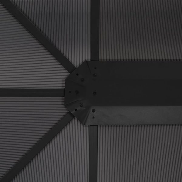Gazebo with Roof Aluminium Black – 4×3 m