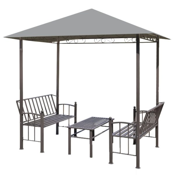 Garden Pavilion with Table and Benches 2.5×1.5×2.4 m – Anthracite