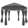 Round Gazebo with Curtains 3.5 x 2.7 m – Anthracite