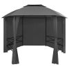 Garden Marquee Pavilion Tent with Curtains Hexagonal 360×265 cm – Anthracite