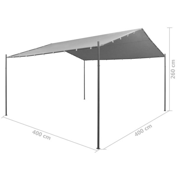 Gazebo Pavilion Tent Canopy Steel – 4×4 m, Anthracite