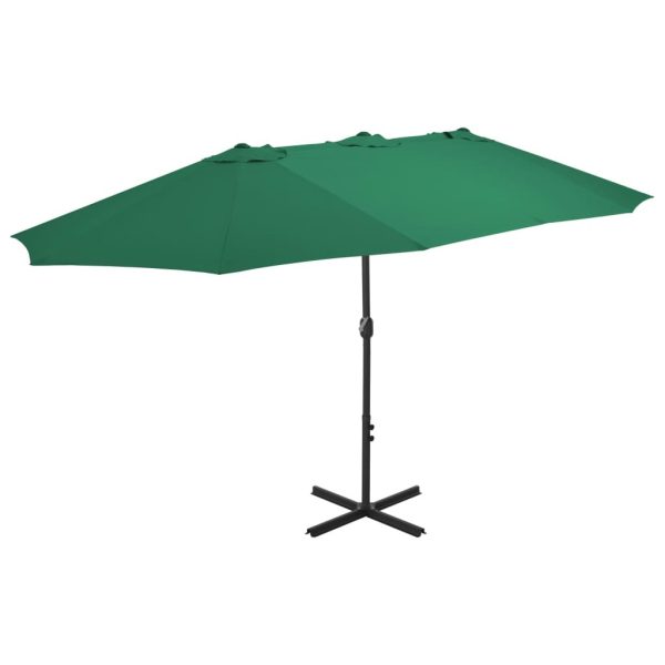 Outdoor Parasol with Aluminium Pole 460×270 cm – Light Green