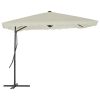 Outdoor Parasol with Steel Pole 250×250 cm – Sand