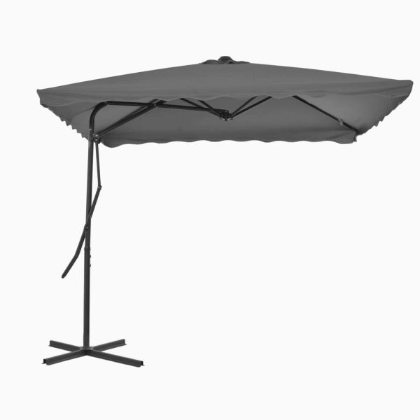 Outdoor Parasol with Steel Pole 250×250 cm – Anthracite