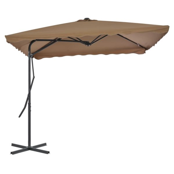 Outdoor Parasol with Steel Pole 250×250 cm – Taupe