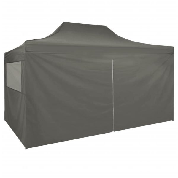 Foldable Tent Pop-Up with 4 Side Walls 3×4.5 m – Anthracite