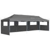 Folding Pop-up Party Tent with 5 Sidewalls 3×9 m – Anthracite