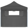 Folding Pop-up Party Tent with 5 Sidewalls 3×9 m – Anthracite