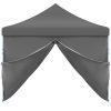 Folding Pop-up Party Tent with 8 Sidewalls 3×9 m – Anthracite