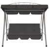 Outdoor Convertible Swing Bench with Canopy – Anthracite