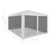 Party Tent with 4 Mesh Sidewalls – 4×3 m, White